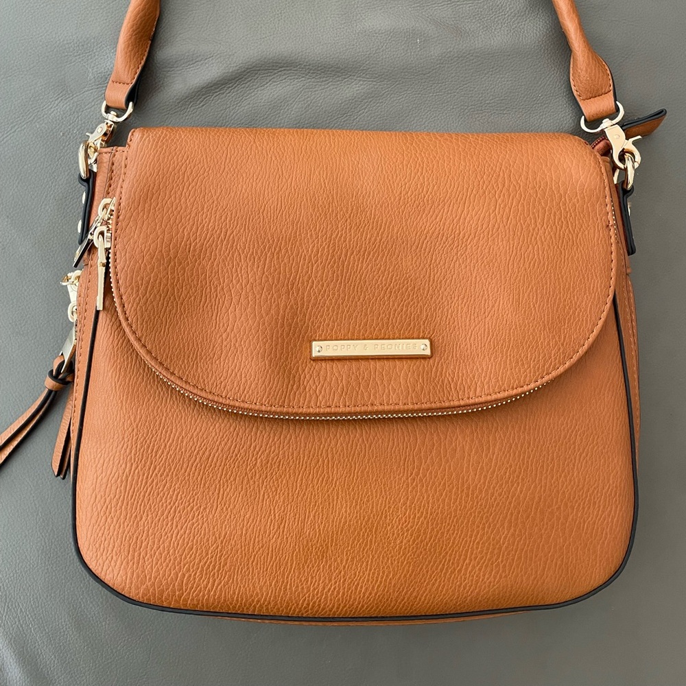 Poppy & Peonies Downtown Crossbody in Cognac